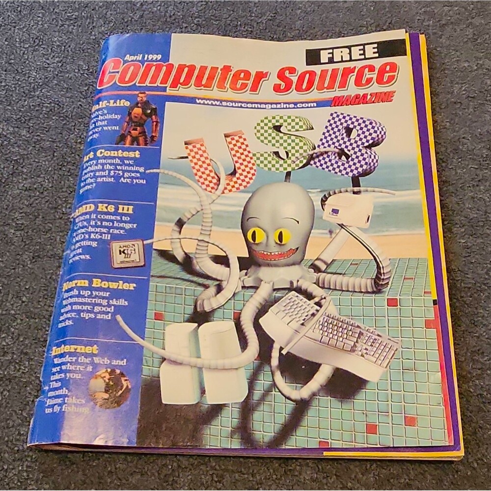Computer Source Magazine April 1999 Half-Life USB AMD K6 III Vintage PC Gaming